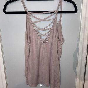 Pink/Tan reversible Tank Top